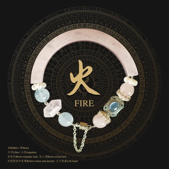 Pulsera de cuarzo rosa y aguamarina